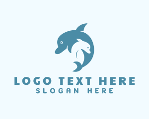 Aquatic Dolphin Animal Logo