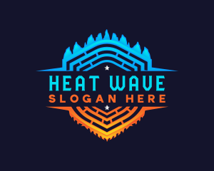 Heat - Heating Cooling Shield logo design