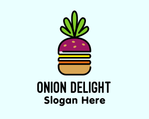 Onion - Beet Burger Vegan Restaurant logo design