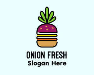 Onion - Beet Burger Vegan Restaurant logo design