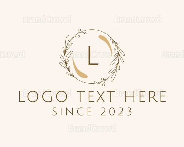 Organic Natural Leaf Wreath Logo