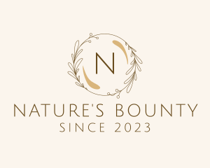 Organic Natural Leaf Wreath  logo design