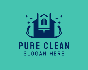 Home Window Squeegee Cleaning logo design