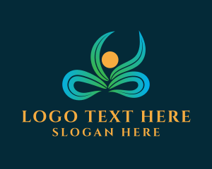 Landscaping - Human Nature Leaf logo design