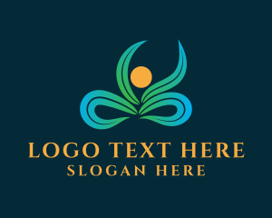 Vegetarian - Human Nature Leaf logo design