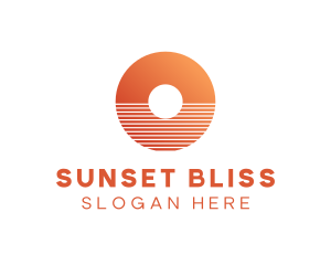 Sunset - Sunset Sea Letter O logo design