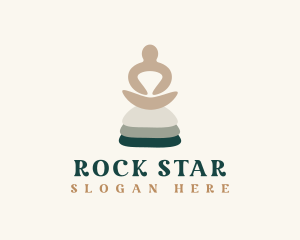 Rock - Wellness Yoga Rocks logo design