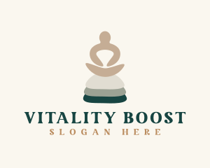 Wellbeing - Wellness Yoga Rocks logo design