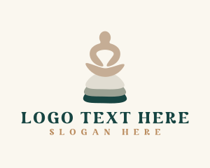 Stone Age - Wellness Yoga Rocks logo design