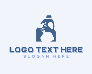 Sanitation - Cleaning Tools Disinfection logo design