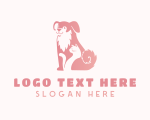 Animal Rescue - Pink Cat & Dog Vet logo design