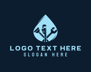 Plunger - Water Drop Plumbing Tools logo design