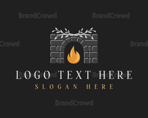 Brick Fireplace Chimney Logo