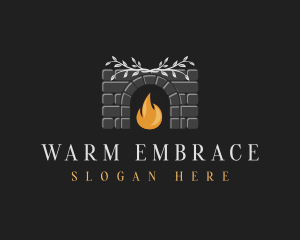 Brick Fireplace Chimney logo design