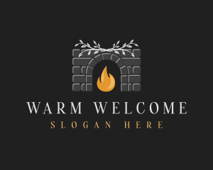 Brick Fireplace Chimney logo design