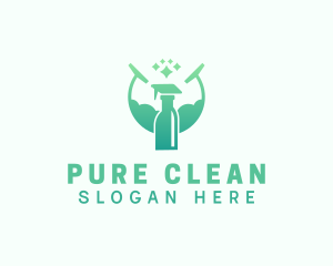 Cleaning Sanitation Spray Bottle  logo design