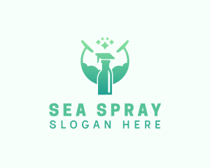 Cleaning Sanitation Spray Bottle  logo design