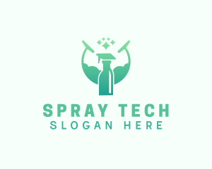 Cleaning Sanitation Spray Bottle  logo design