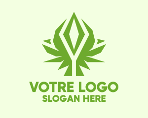 Cbd - Diamond Organic Plant logo design