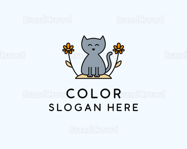 Cat Flower Garden Logo
