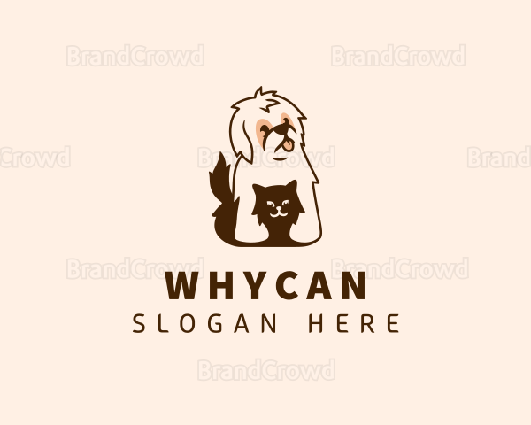 Cute Cat Dog Veterinary Logo