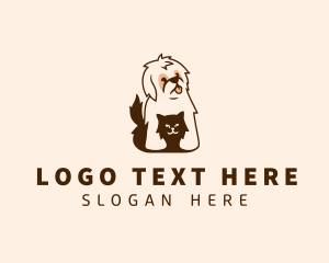 Groomer - Cute Cat Dog Veterinary logo design