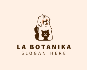 Cute Cat Dog Veterinary Logo