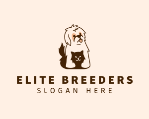 Cute Cat Dog Veterinary logo design