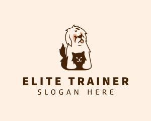 Cute Cat Dog Veterinary logo design