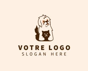 Fur - Cute Cat Dog Veterinary logo design