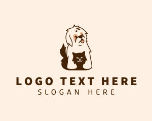 Cute Cat Dog Veterinary Logo