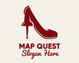 Pin Stiletto Shoe logo design