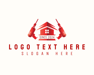 Tools - House Drill Construction logo design