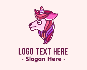 Fairy Tale - Cute Pink Unicorn logo design
