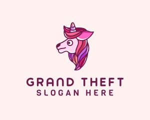 Cute Pink Unicorn Logo