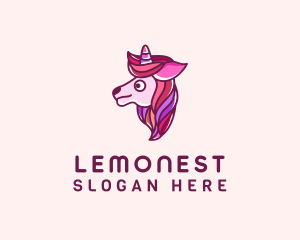 Cute Pink Unicorn Logo