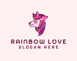 Lesbian - Cute Pink Unicorn logo design