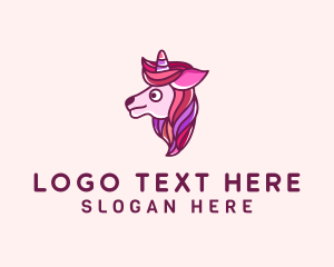 Cute Pink Unicorn Logo