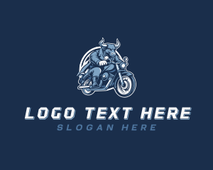 Motorcycle - Bull Rider Gang logo design