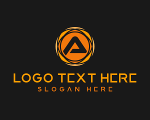 Light - Sun Tech Letter A logo design