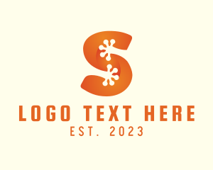 Animal - Orange Frog Letter S logo design