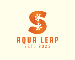 Amphibian - Orange Frog Letter S logo design