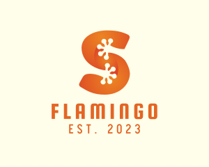 Legs - Orange Frog Letter S logo design