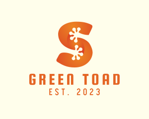 Toad - Orange Frog Letter S logo design