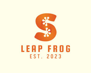 Frog - Orange Frog Letter S logo design