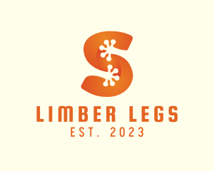 Legs - Orange Frog Letter S logo design