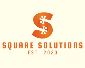 Orange Frog Letter S logo design