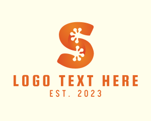 Legs - Orange Frog Letter S logo design