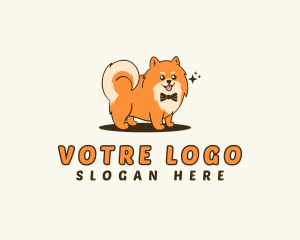 Bow Tie - Pomeranian Pet Dog logo design