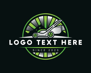 Mowing - Lawn Mower Gardening logo design